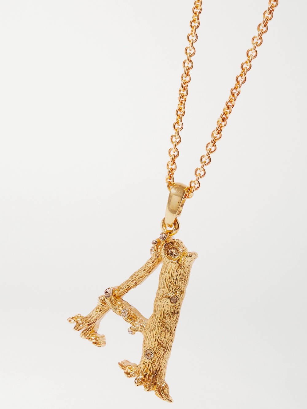 Oscar de la Renta Gold Twig P Initial Pendant Necklace